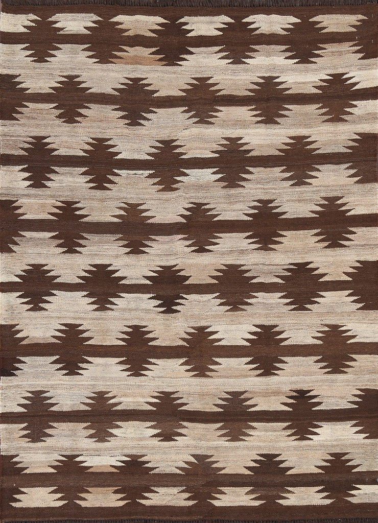 Geometric Kilim Natural Dye Area Rug 5x6