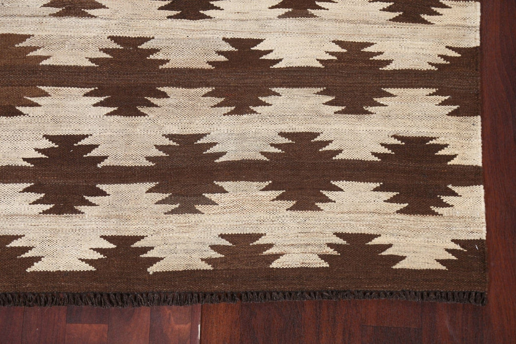 Natural Dye Wool Kilim Oriental Area Rug 5x6