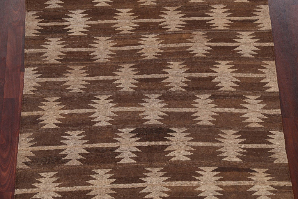 Wool Geometric Kilim Natural Dye Area Rug 5x7