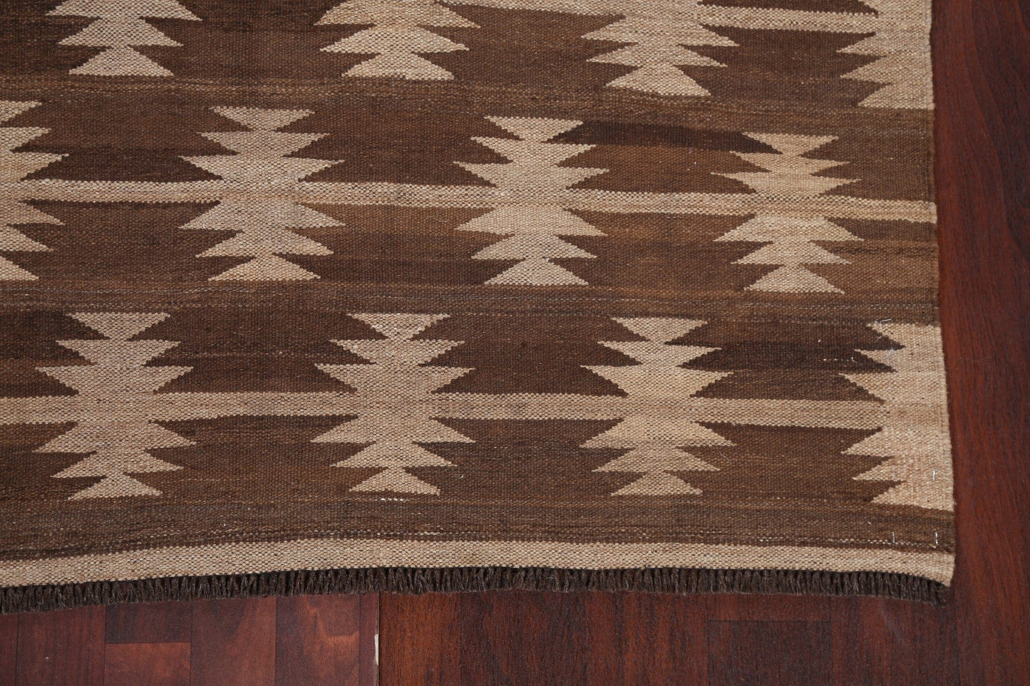 Wool Geometric Kilim Natural Dye Area Rug 5x7