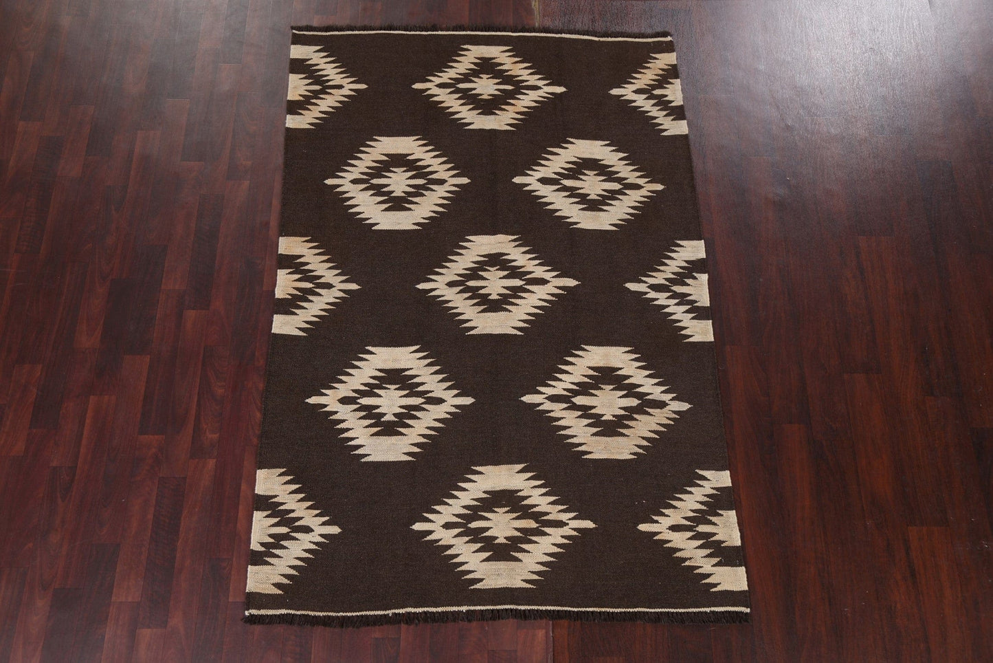 Natural Dye Kilim Wool Area Rug 5x7