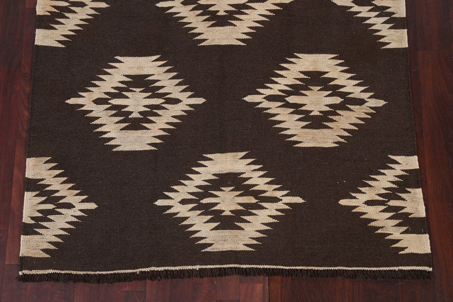 Natural Dye Kilim Wool Area Rug 5x7