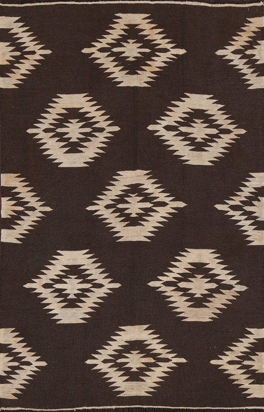 Natural Dye Kilim Wool Area Rug 5x7