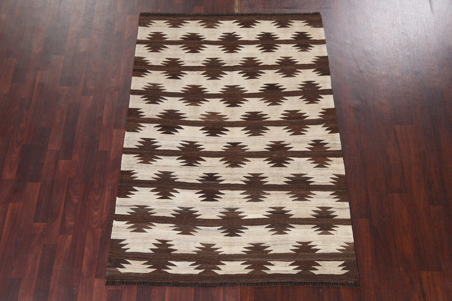 Natural Dye Kilim Wool Area Rug 5x7