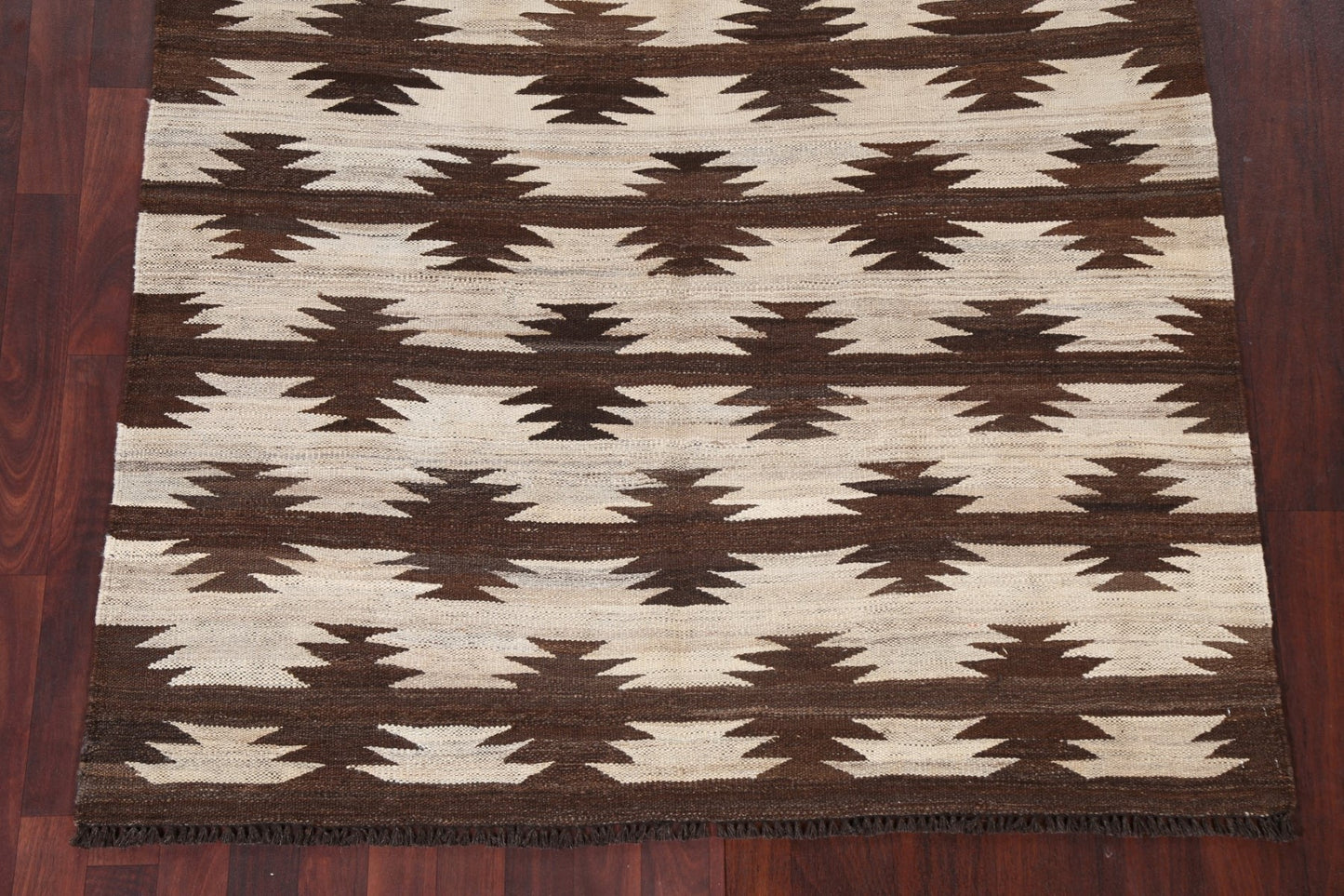 Natural Dye Kilim Wool Area Rug 5x7