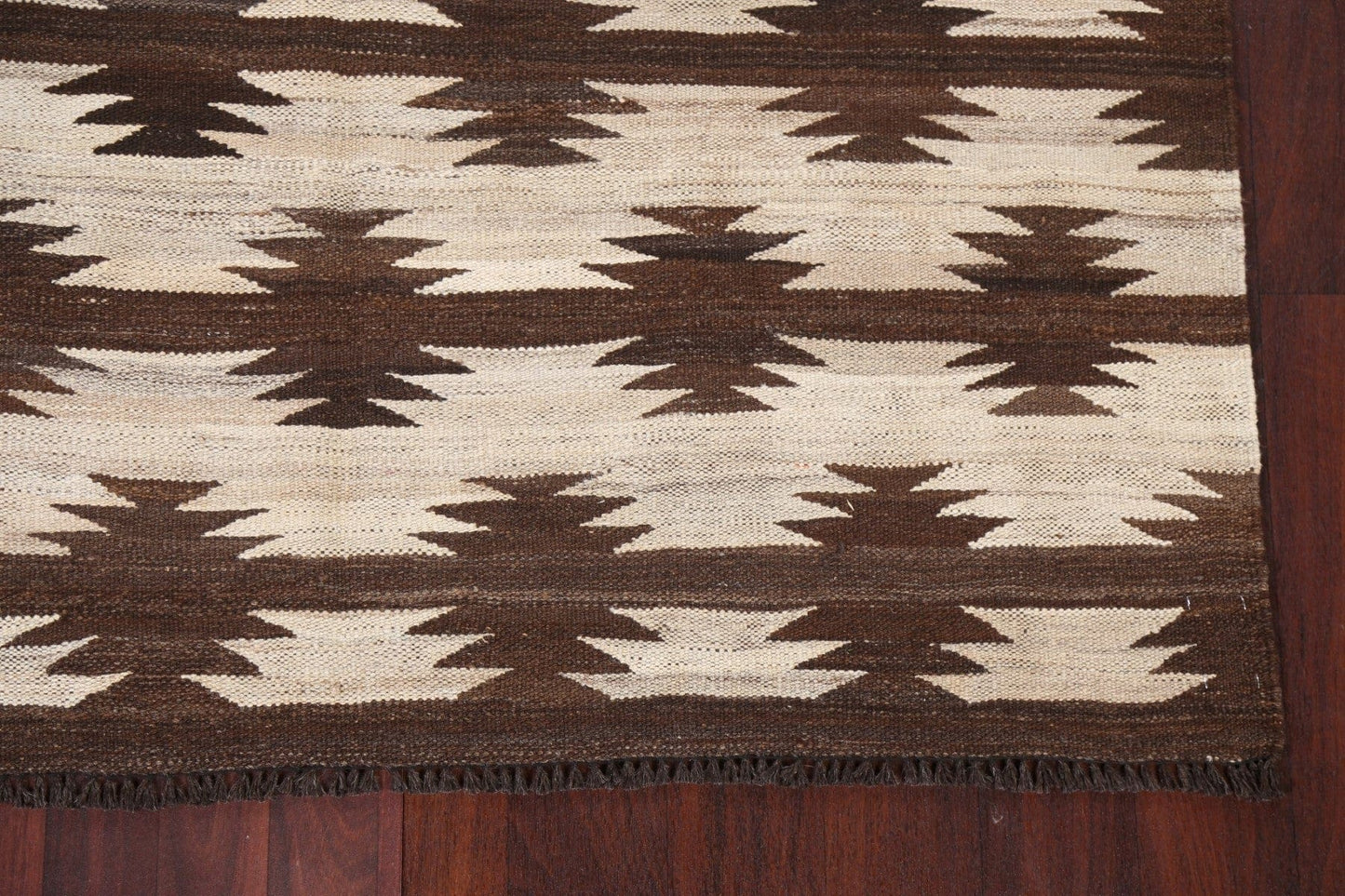 Natural Dye Kilim Wool Area Rug 5x7