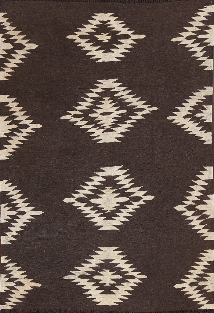 Natural Dye Kilim Wool Area Rug 5x7