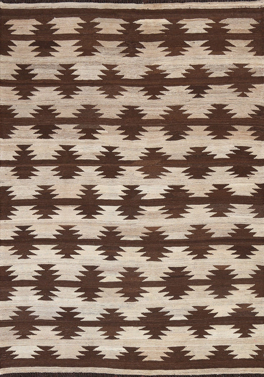 Natural Dye Tribal Kilim Wool Area Rug 5x6