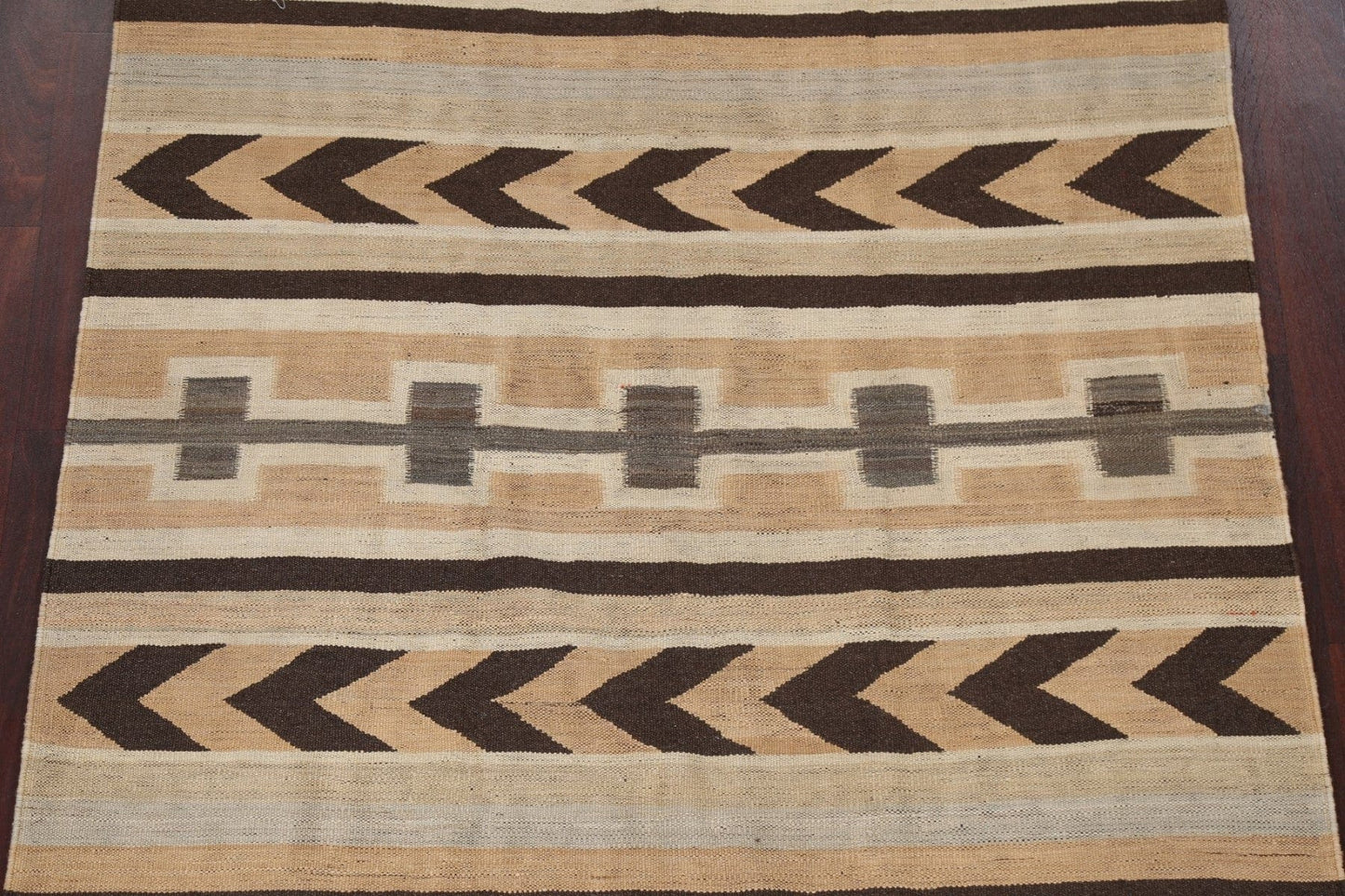 Natural Dye Kilim Flat-Weave Area Rug 5x7