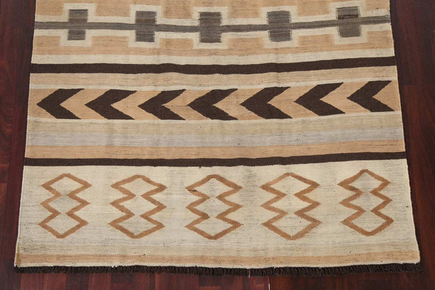 Natural Dye Kilim Flat-Weave Area Rug 5x7