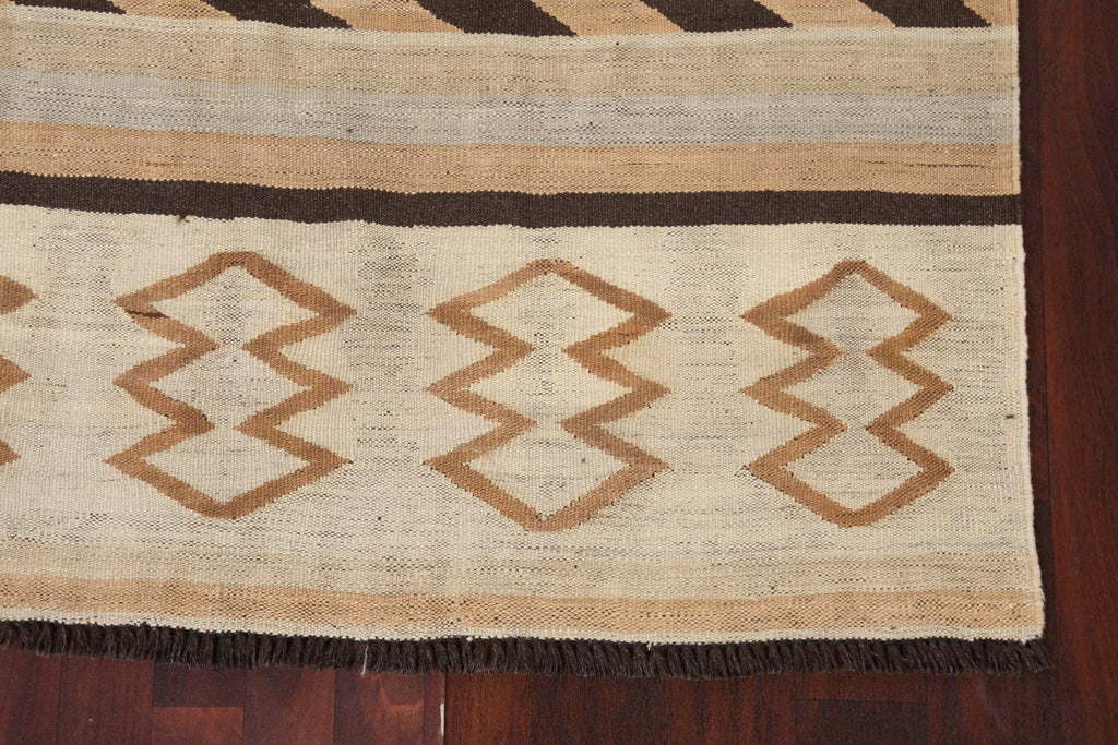 Natural Dye Kilim Flat-Weave Area Rug 5x7