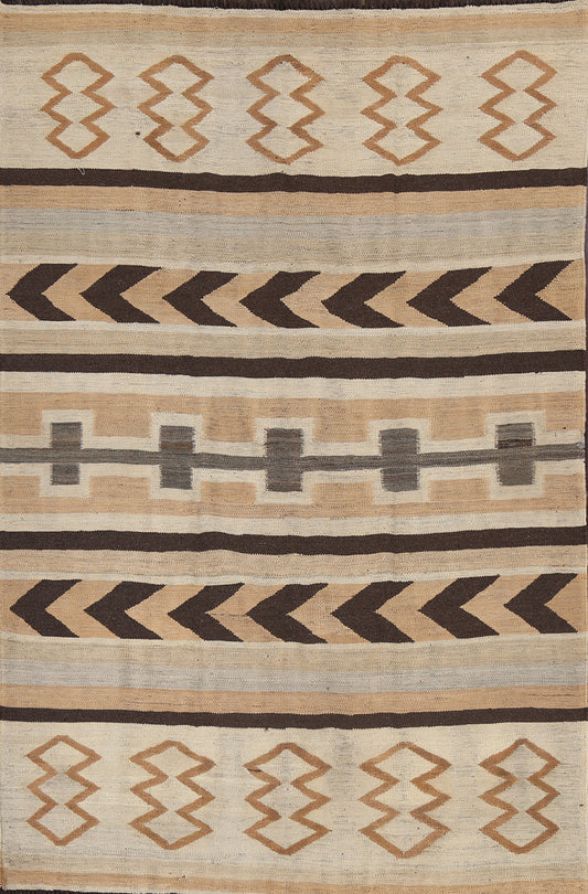 Natural Dye Kilim Flat-Weave Area Rug 5x7