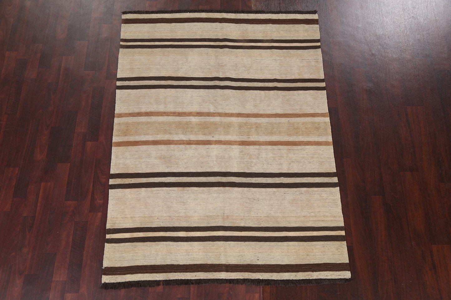 Natural Dye Kilim Flat-Weave Area Rug 5x7