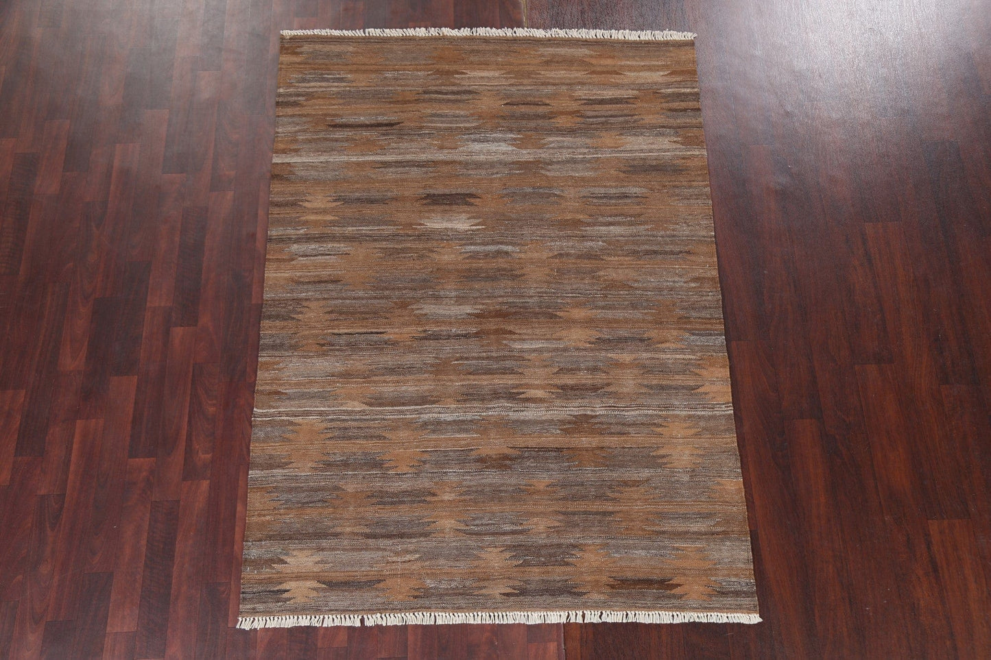 Natural Dye Kilim Flat-Weave Area Rug 5x7