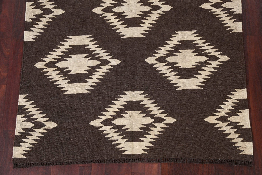 Natural Dye Kilim Flat-Weave Area Rug 5x7