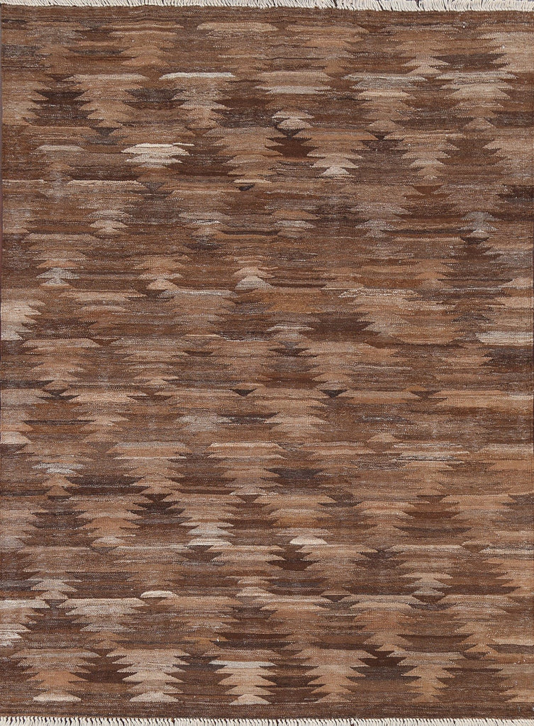 Natural Dye Brown Kilim Handmade Area Rug 5x6