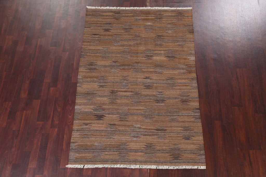 Natural Dye Kilim Flat-Weave Area Rug 5x7