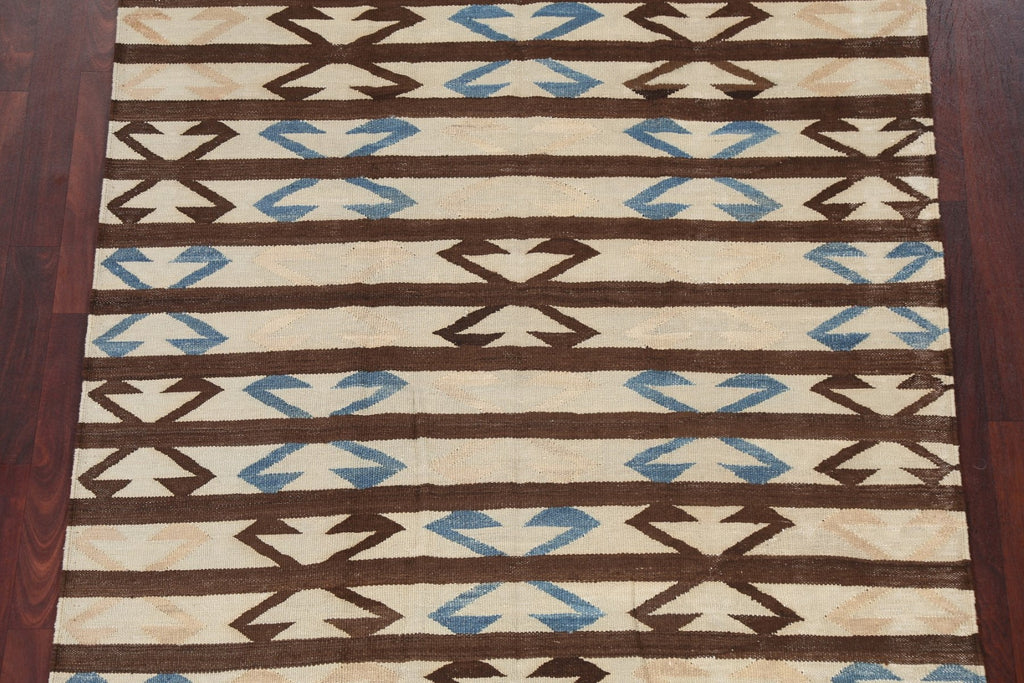 Natural Dye Tribal Kilim Wool Area Rug 5x7