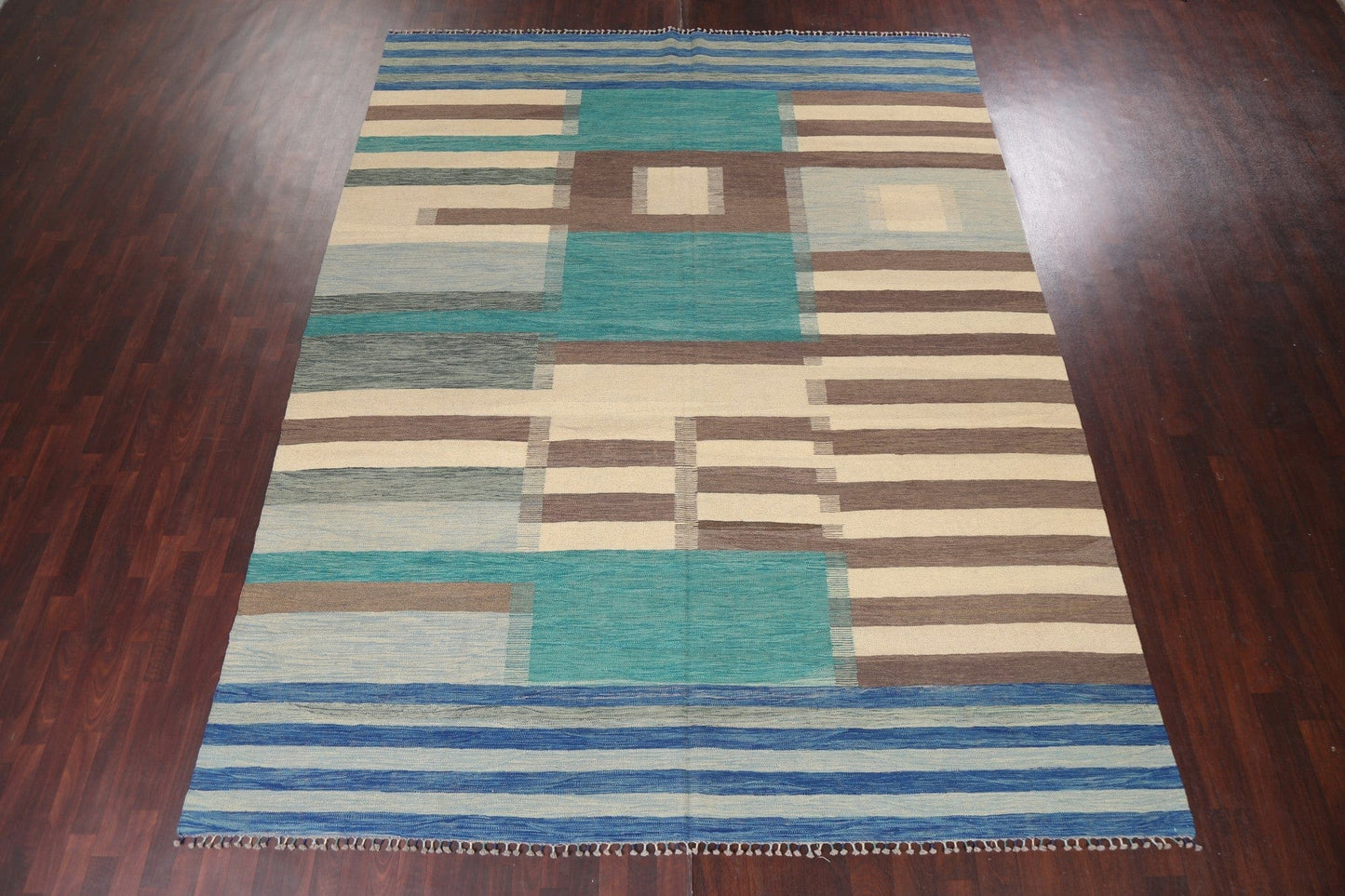 Natural Dye Kilim Flat-Weave Area Rug 10x13