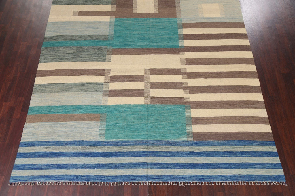 Natural Dye Kilim Flat-Weave Area Rug 10x13