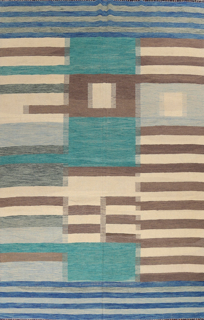 Natural Dye Kilim Flat-Weave Area Rug 10x13