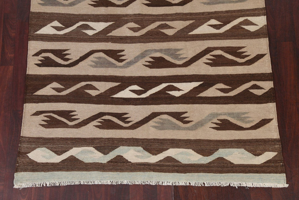 Natural Dye Kilim Flat-Weave Area Rug 5x10