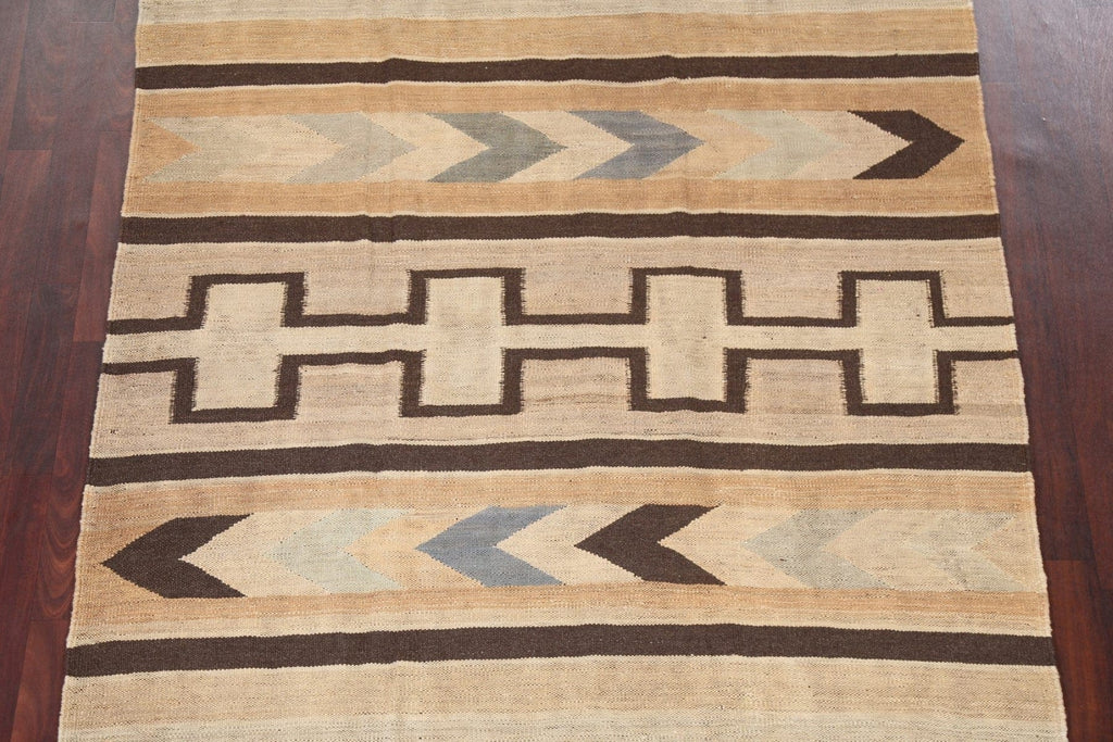 Natural Dye Kilim Flat-Weave Area Rug 5x8