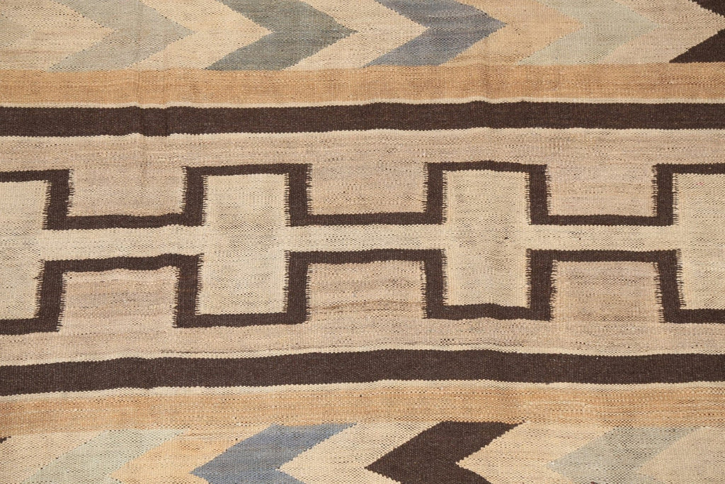 Natural Dye Kilim Flat-Weave Area Rug 5x8