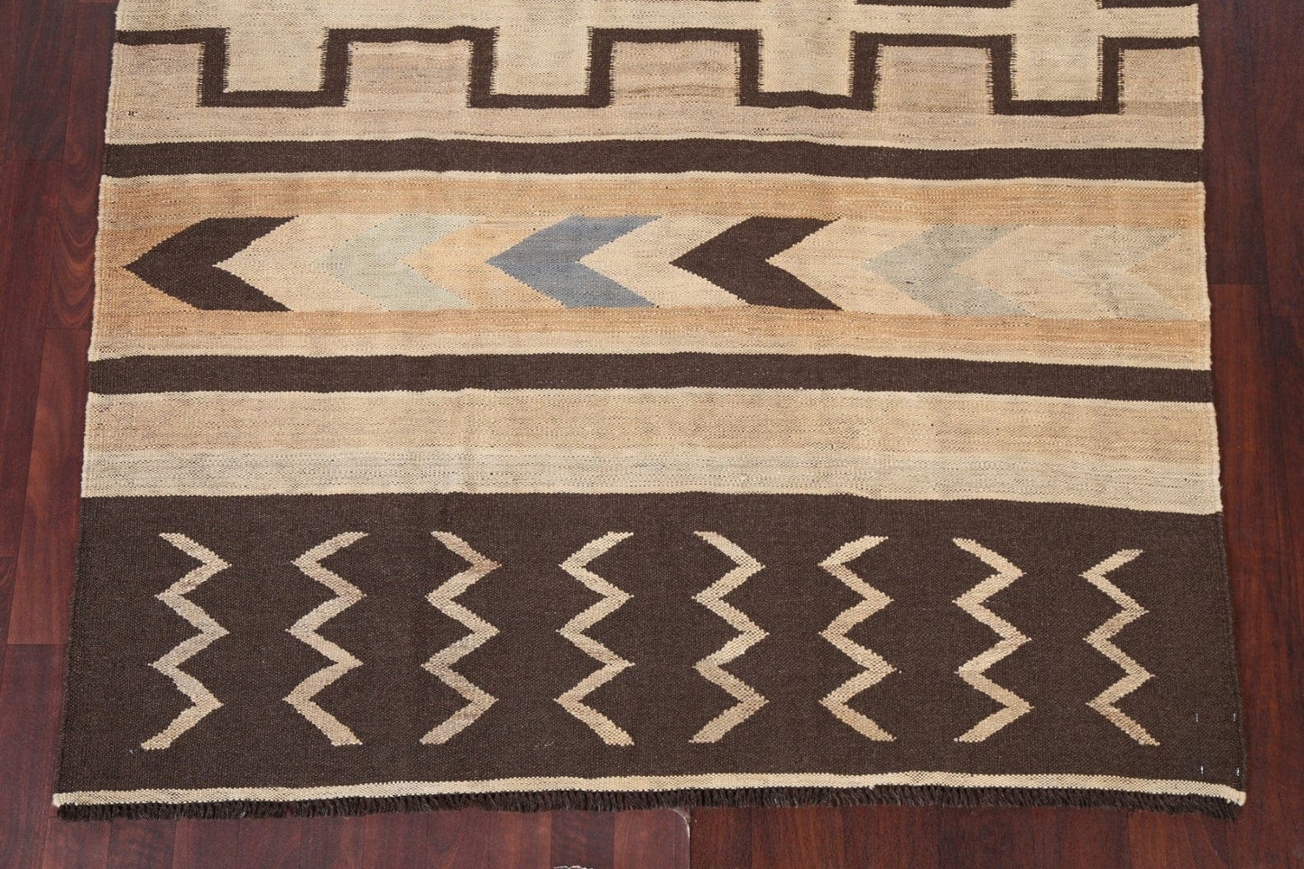 Natural Dye Kilim Flat-Weave Area Rug 5x8