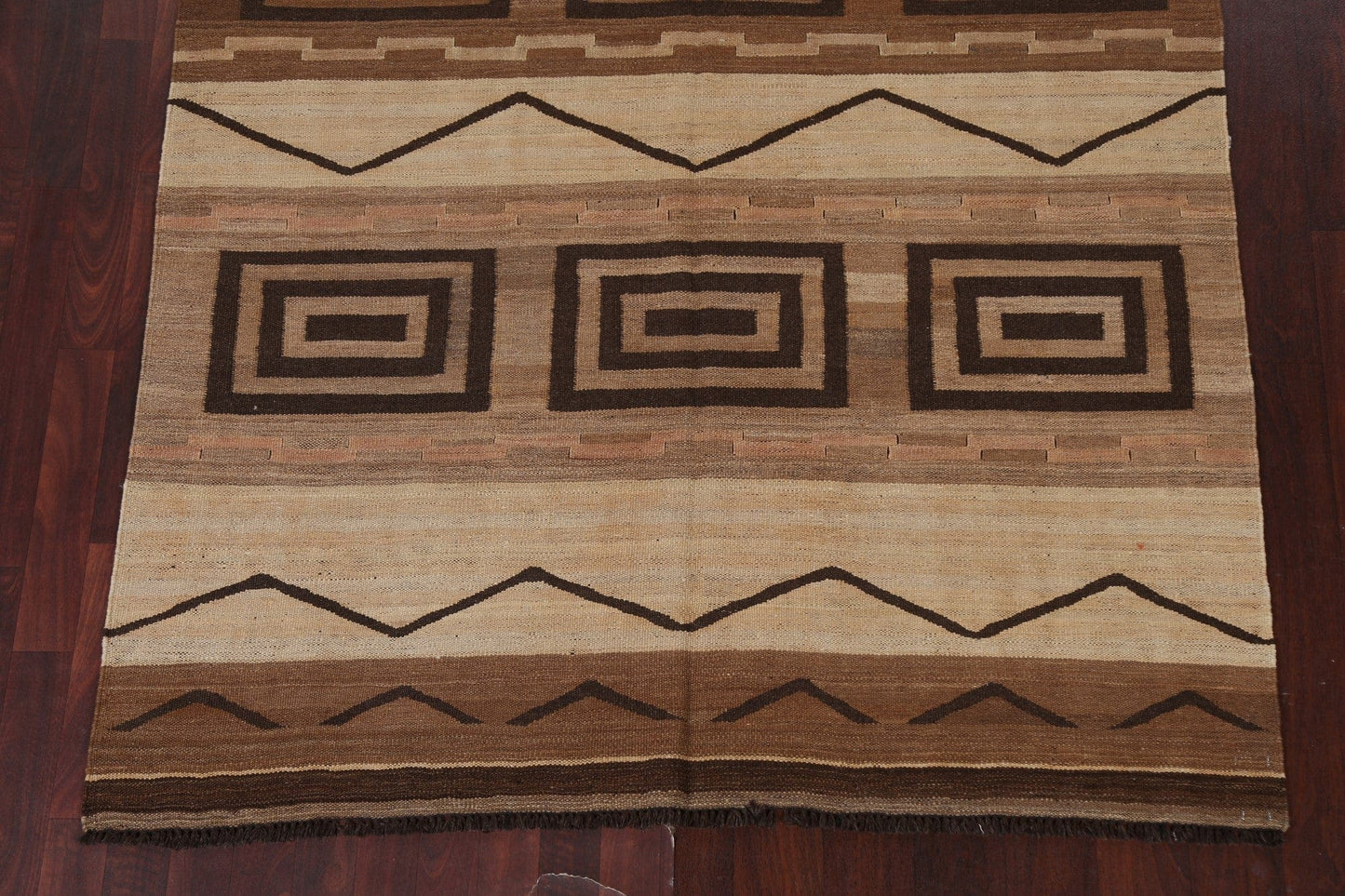 Natural Dye Kilim Wool Area Rug 5x10