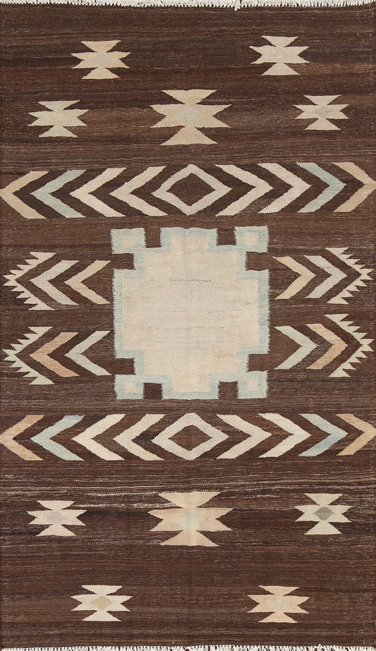 Natural Dye Wool Kilim Oriental Area Rug 6x8