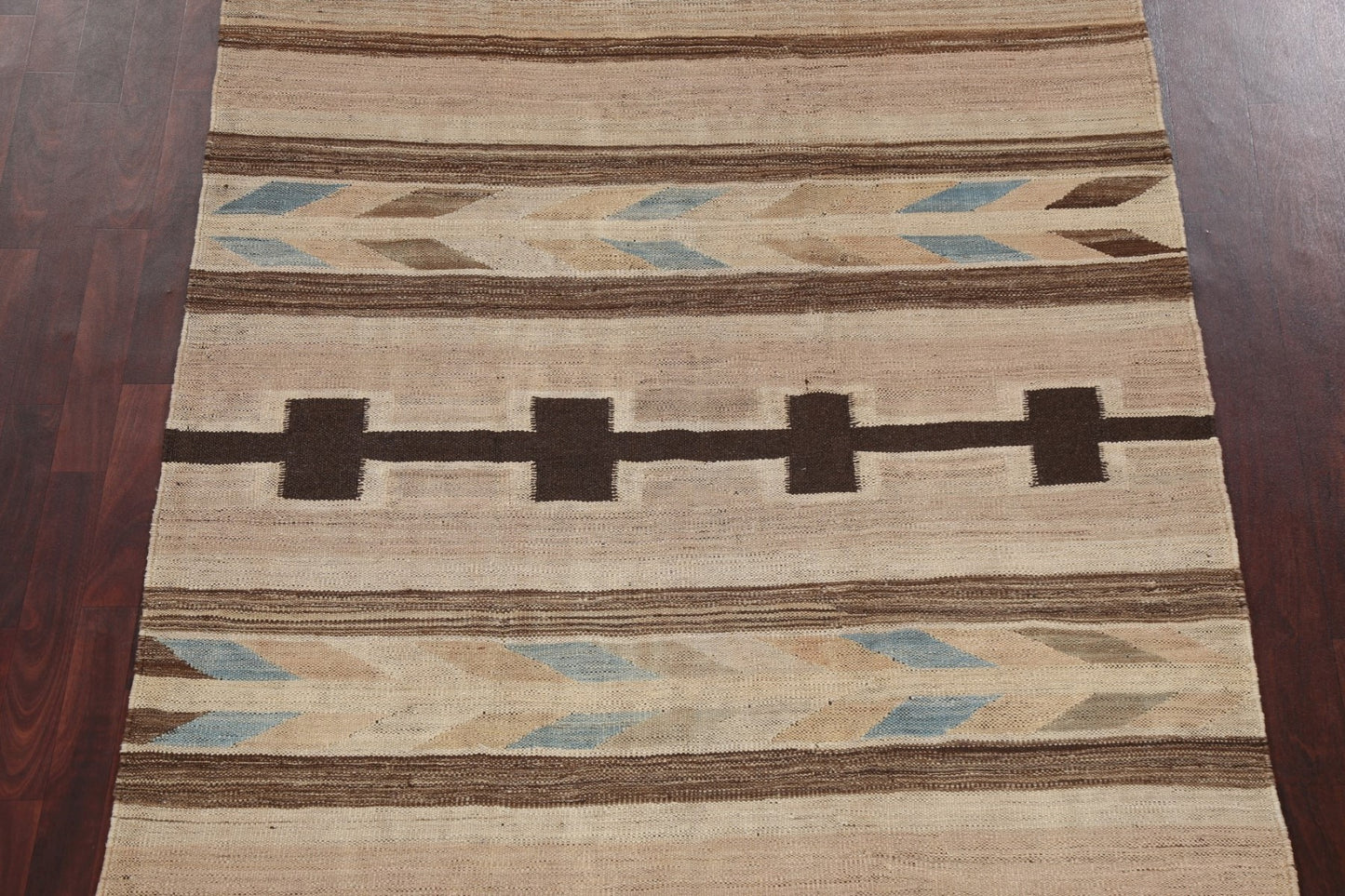 Natural Dye Wool Kilim Tribal Area Rug 5x9