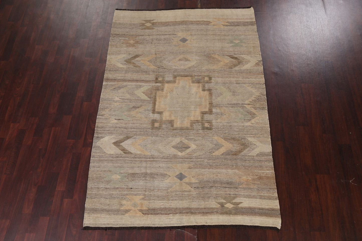 Natural Dye Kilim Flat-Weave Area Rug 6x8