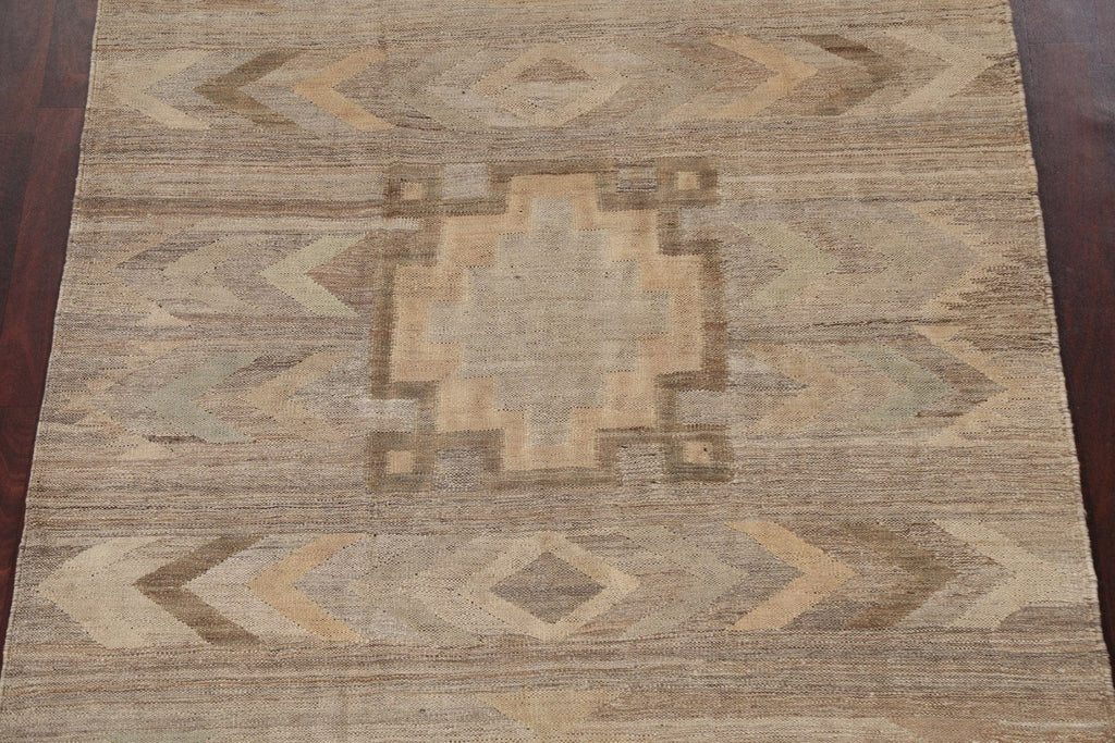 Natural Dye Kilim Flat-Weave Area Rug 6x8