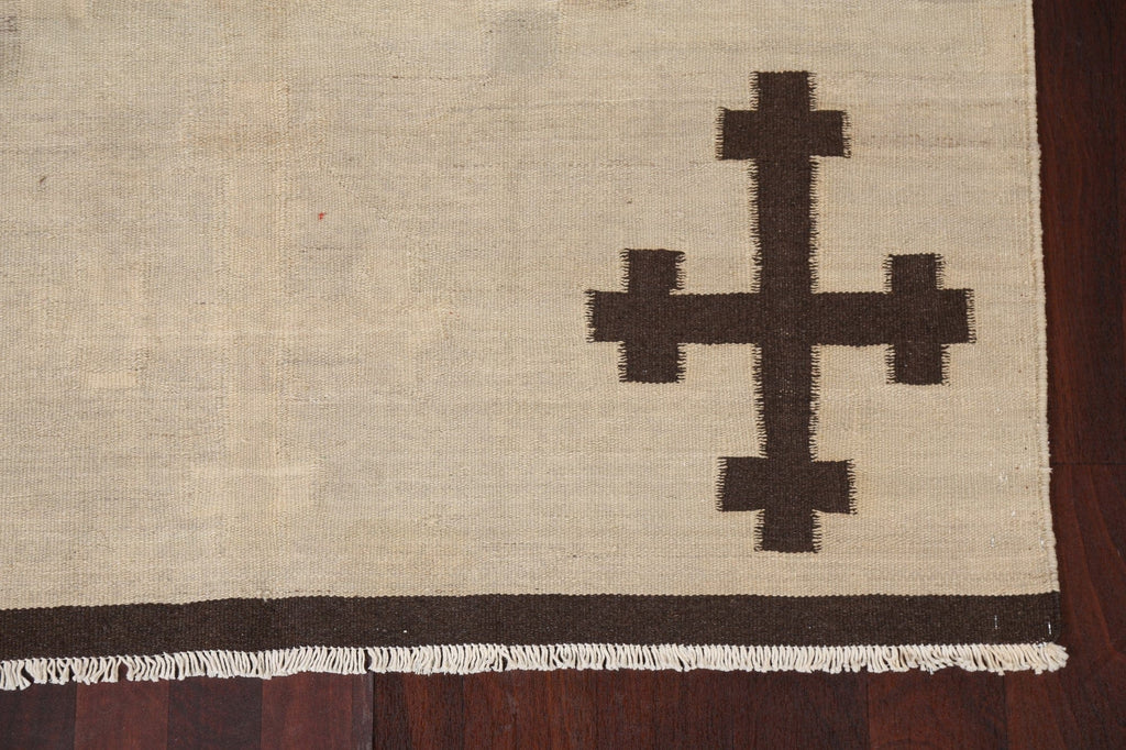 Natural Dye Kilim Flat-Weave Area Rug 5x10