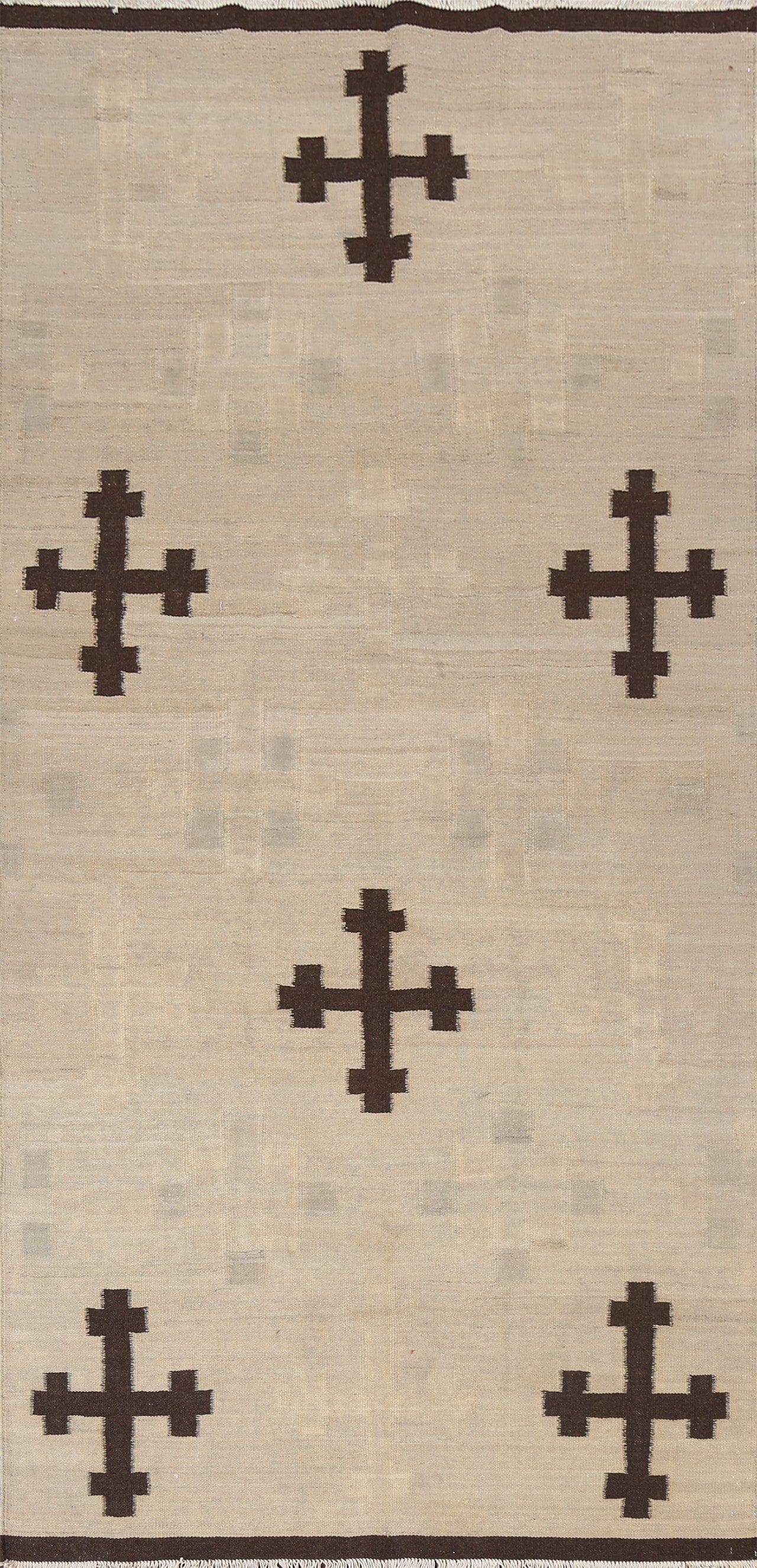 Natural Dye Kilim Flat-Weave Area Rug 5x10