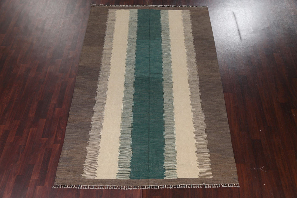 Flat-Woven Kilim Wool Area Rug 7x10