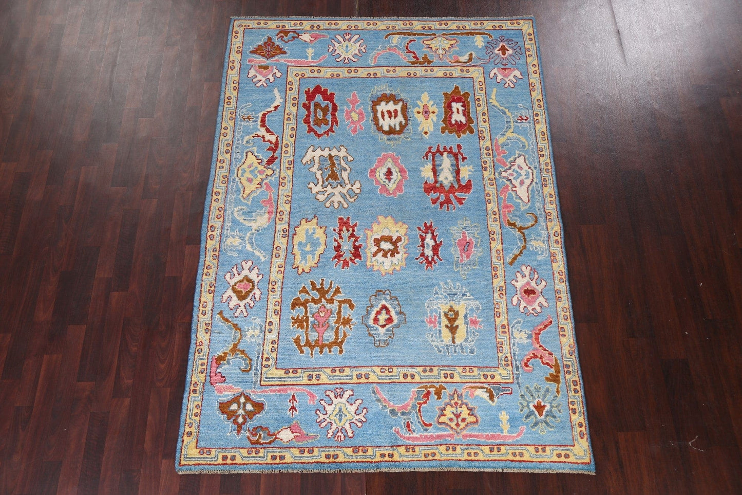 Vegetable Dye Oushak Turkish Area Rug 6x8