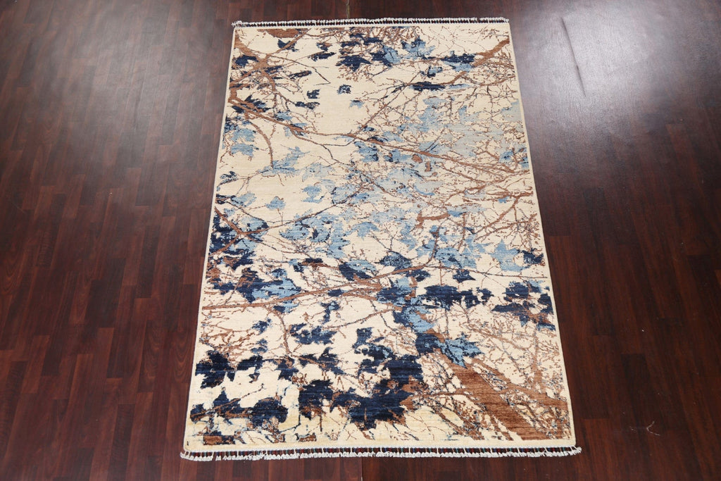 Wool Abstract Vegetable Dye Area Rug 6x9