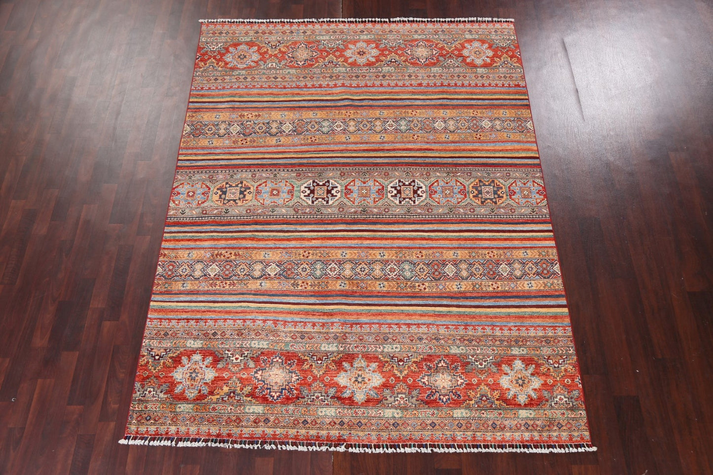 Vegetable Dye Kazak Wool Area Rug 7x9