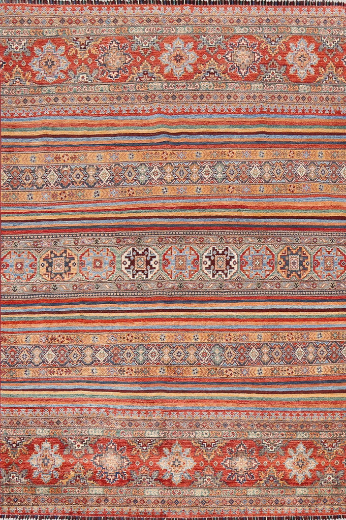 Vegetable Dye Kazak Wool Area Rug 7x9