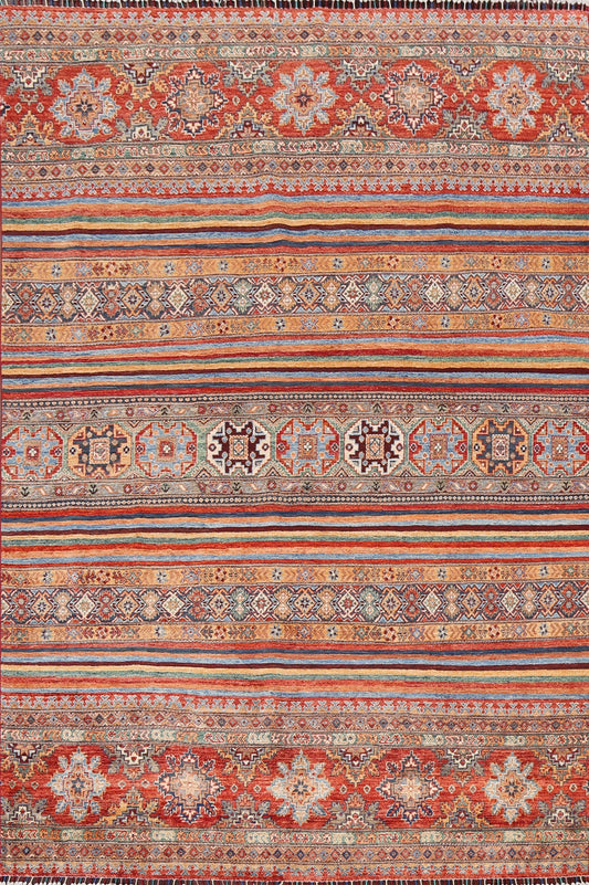 Vegetable Dye Kazak Wool Area Rug 7x9