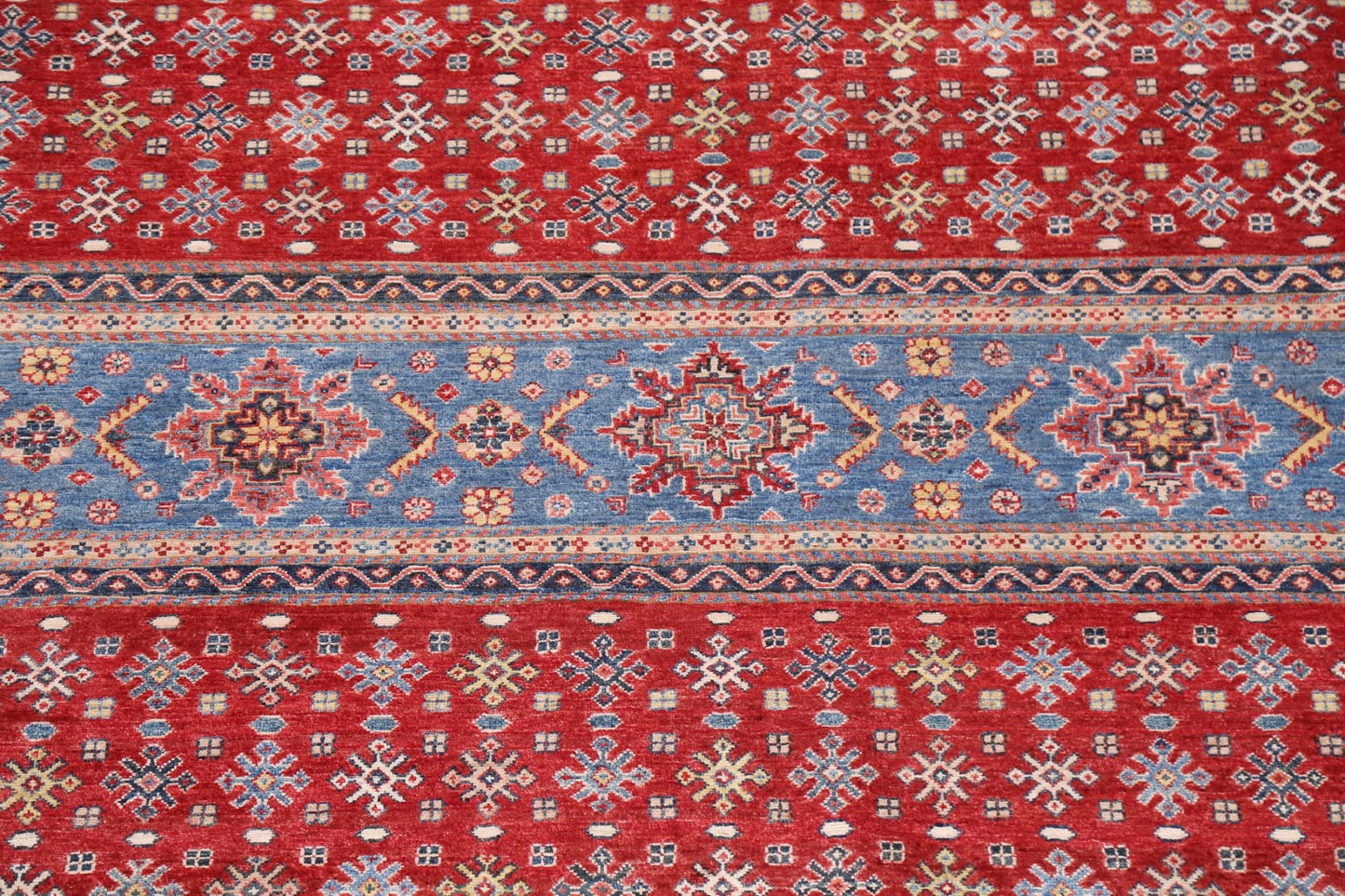 Vegetable Dye Kazak Wool Area Rug 8x10