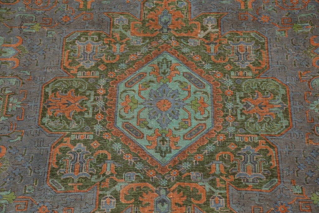 Distressed Over-Dye Tabriz Persian Area Rug 9x12