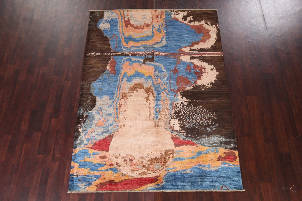 Handmade Abstract Wool Area Rug 6x8