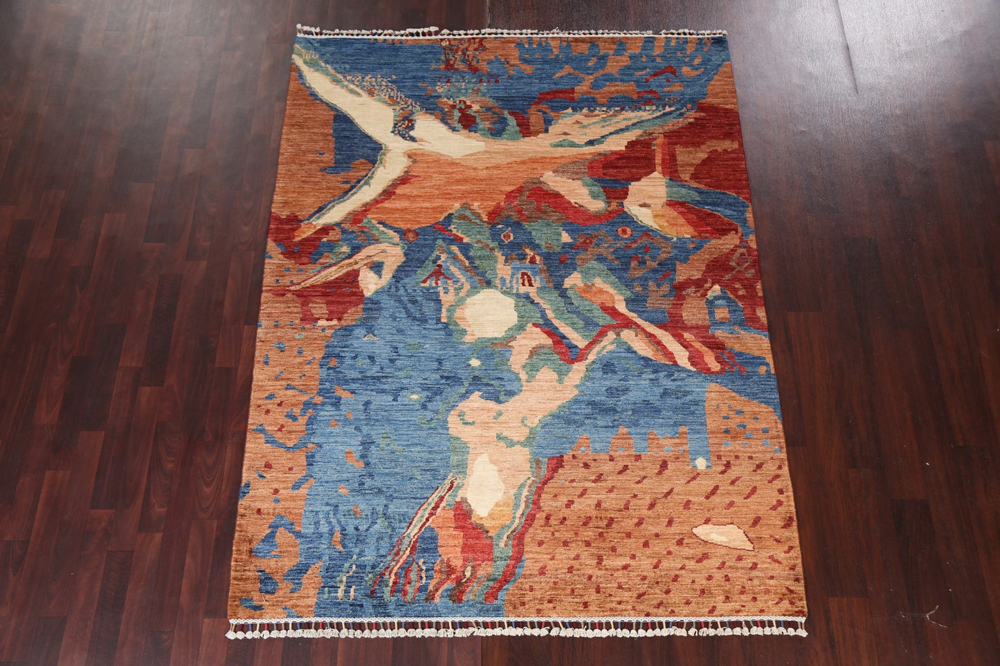 Handmade Abstract Oriental Area Rug 6x8