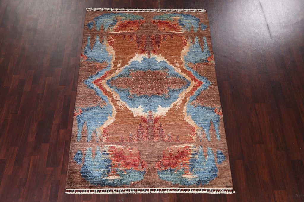 Wool Abstract Oriental Area Rug 6x8