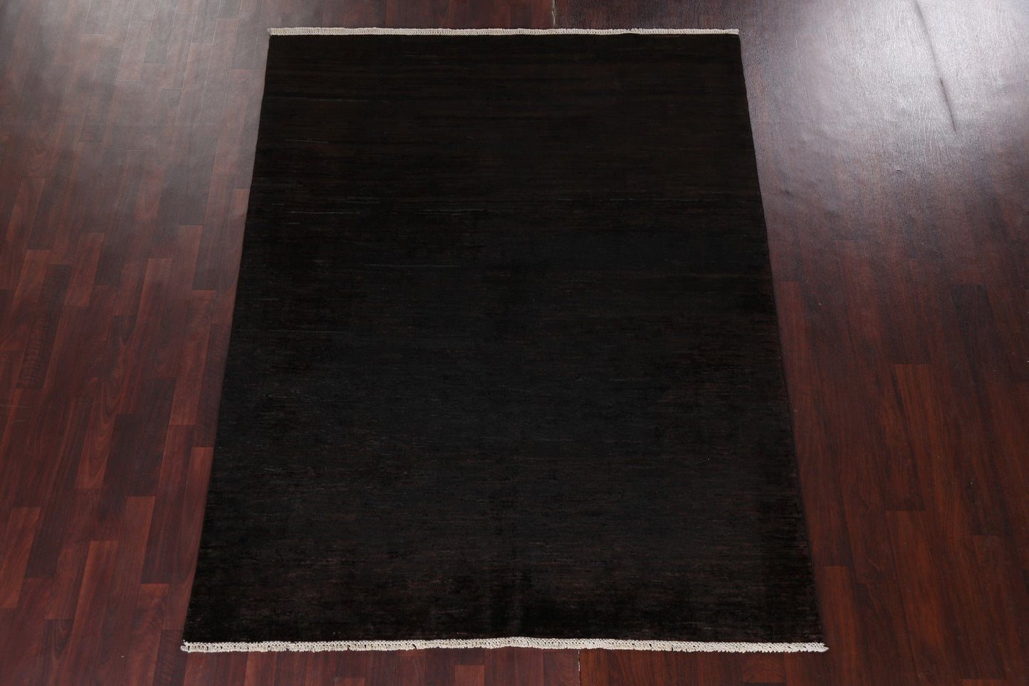 Solid Black Gabbeh Persian Area Rug 6x8