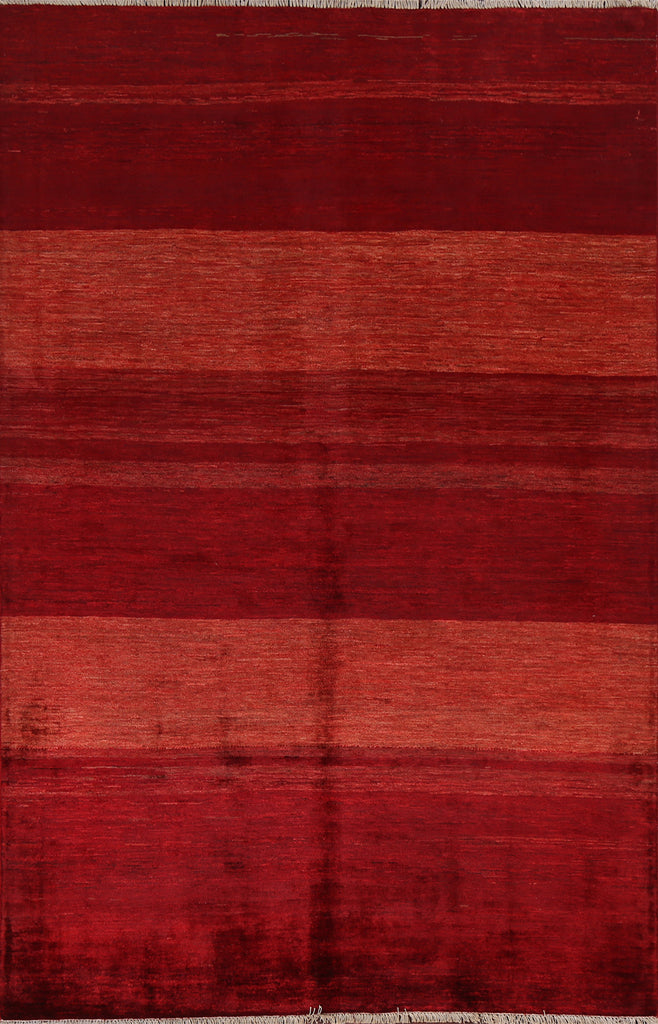 Red Gabbeh Persian Area Rug 5x8