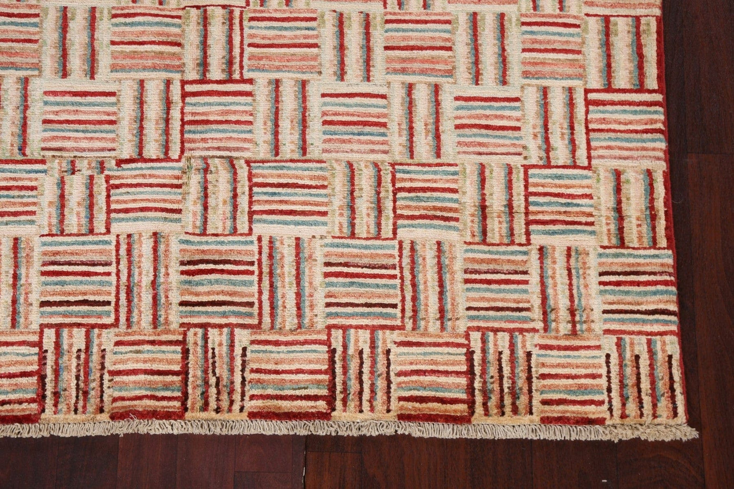 Striped Gabbeh Kashkoli Wool Area Rug 5x6